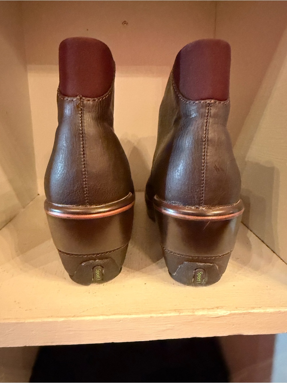 Jambu Dark Brown Leather Wedge Ankle Boot - Picture 4 of 5